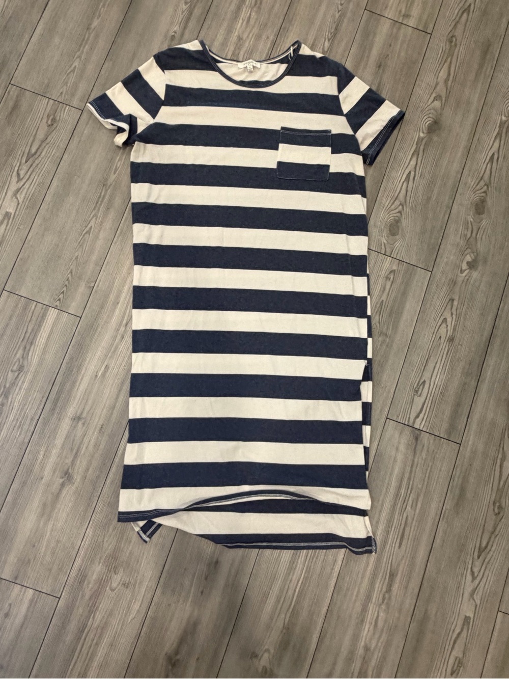 Umgee Navy and Cream Horizontal Stripe Dress Size XL